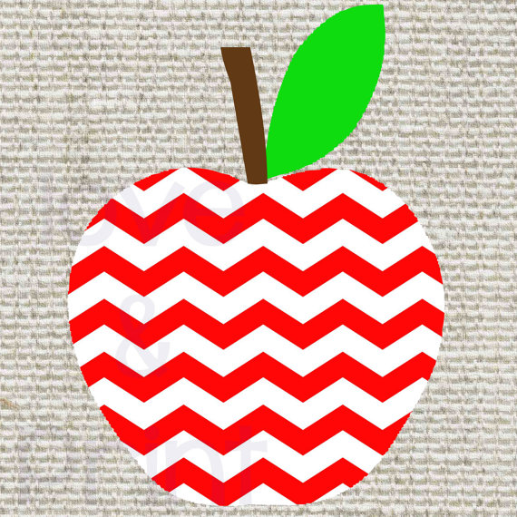 Red Chevron Apple Clip Art Png File Instant By Loveandprint