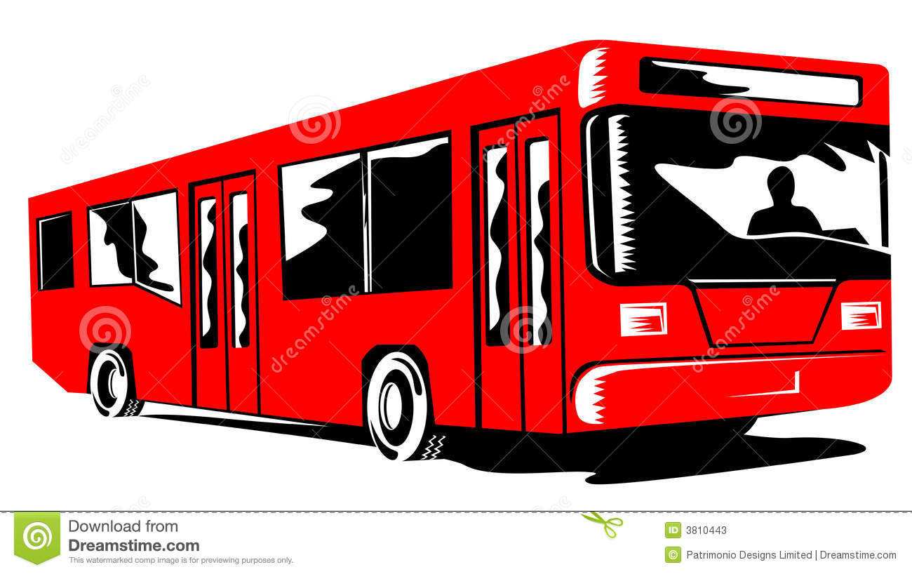 Red Coach Bus Woodcut Style Stock Photos   Image  3810443