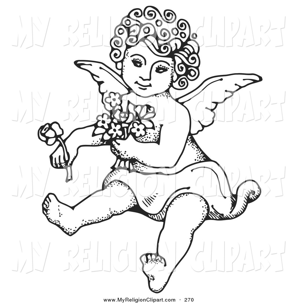 Religion Clip Art Of A Sweet Curly Haired Cherub Boy Sitting On The