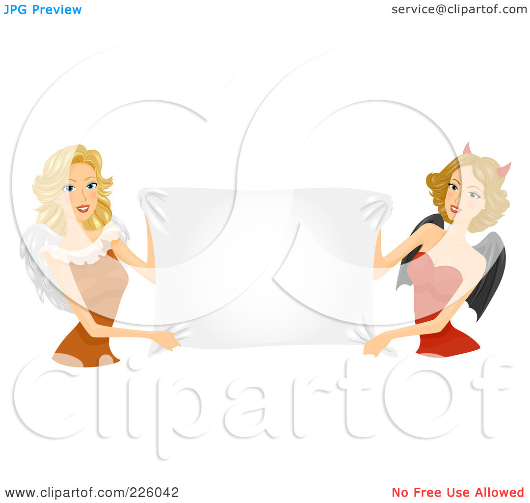 Royalty Free  Rf  Clipart Illustration Of Beautiful Angel And Devil