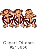 Royalty Free  Rf  Three Monkeys Clipart Stock Illustrations   Vector