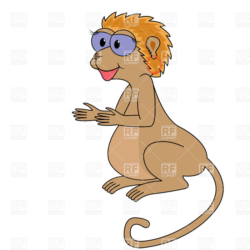 Sitting Cartoon Funny Monkey Isolated On White Background Download    