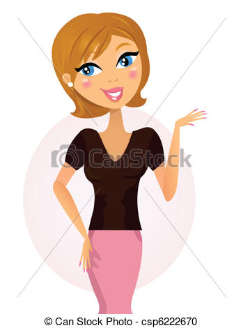 Vector   Happy Business Woman Showing Something   Makes Presentation