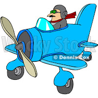 1056821 Royalty Free Vector Clip Art Illustration Of A Pilot Flying A