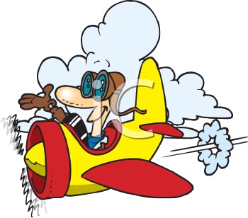 Airplane Clip Art Image  Old Fashioned Jet Plane