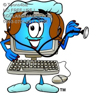 Cartoon Computer Character Nurse   Acclaim Stock Photography