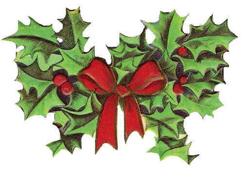 Christmas Clipart Holly Vintage