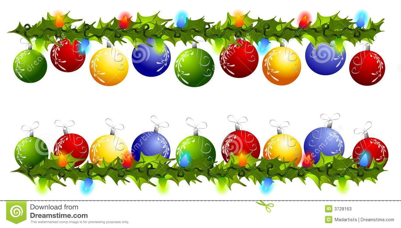 Christmas Ornament Swag Borders Or Dividers Stock Photos   Image