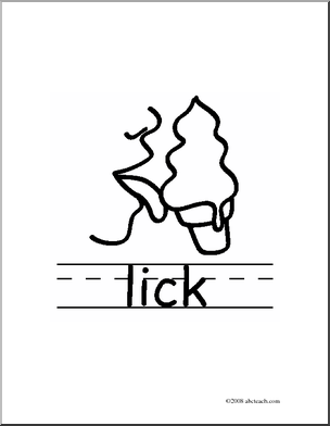 Clip Art  Basic Words  Lick B W  Poster    Preview 1