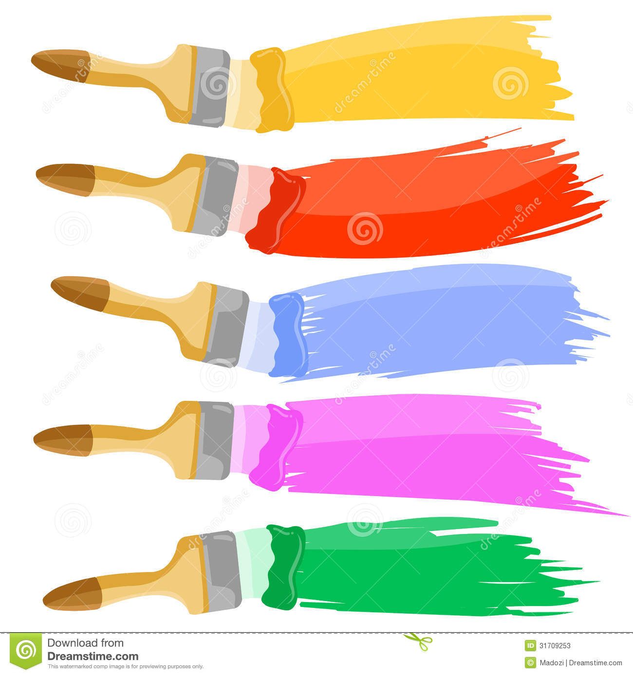 Colorful Paint Brushes Stock Photos   Image  31709253