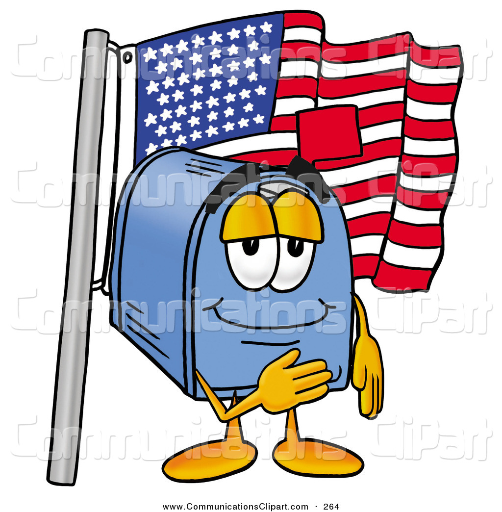 Communication Clipart Of A Happy Blue Postal Mailbox Cartoon Character