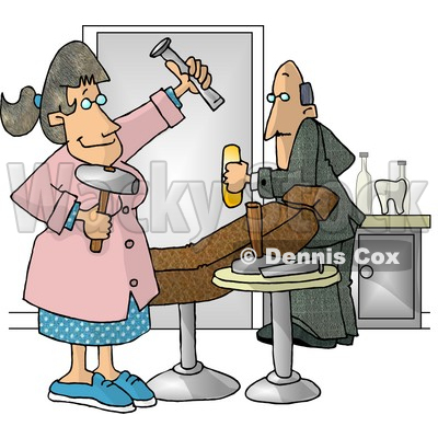 Female Hygienist S Old Fashioned Dental Room Clipart Illustration