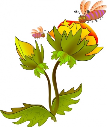 Home   Clip Arts   Bee And Flower Clip Art