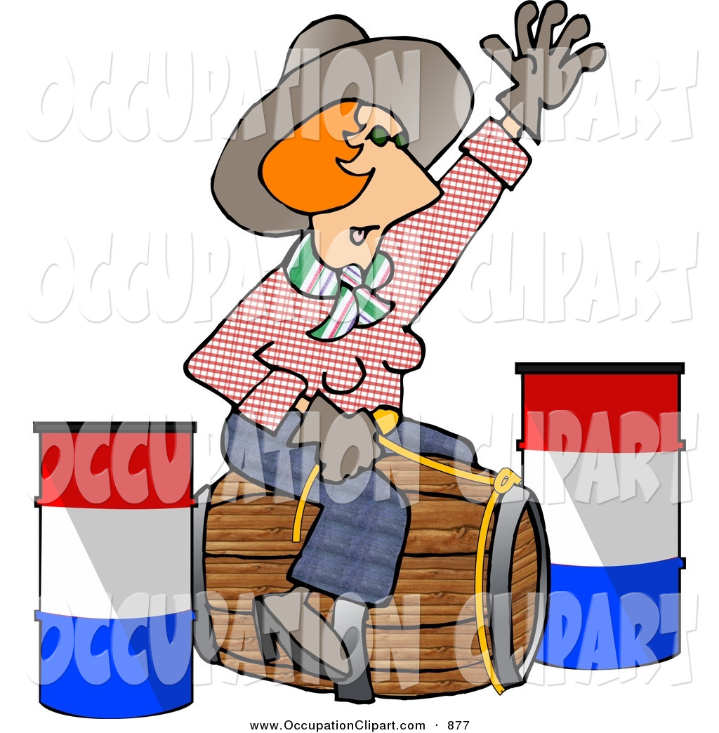 Larger Preview  Clip Art Of A Professional Caucasian Rodeo Cowgirl