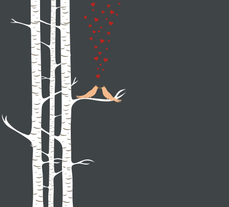 Love Birds Vector Graphic   Relationship Valentine Forest Trees