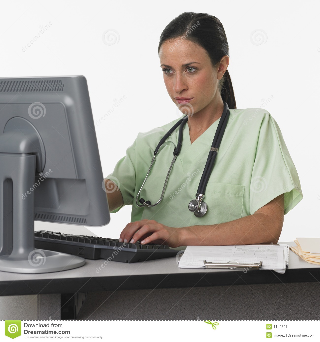 Nurse Computer Stock Image   Image  1142501