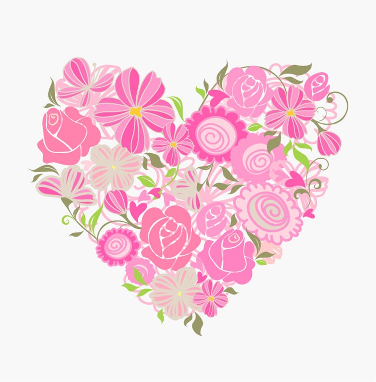 Pink Floral Heart Vector Graphic   Free Vector Graphics   All Free Web
