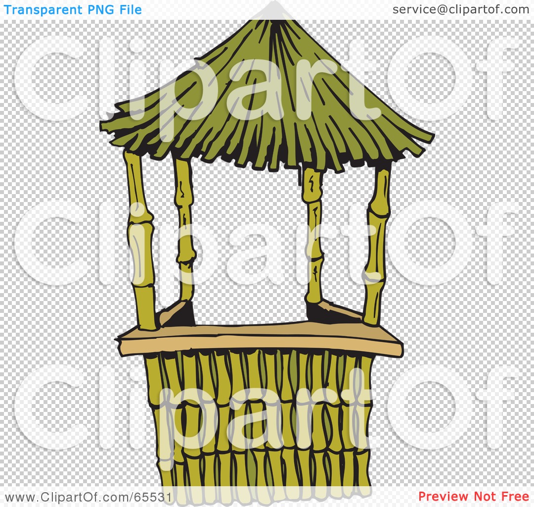 Royalty Free  Rf  Clipart Illustration Of A Bamboo And Straw Hut By