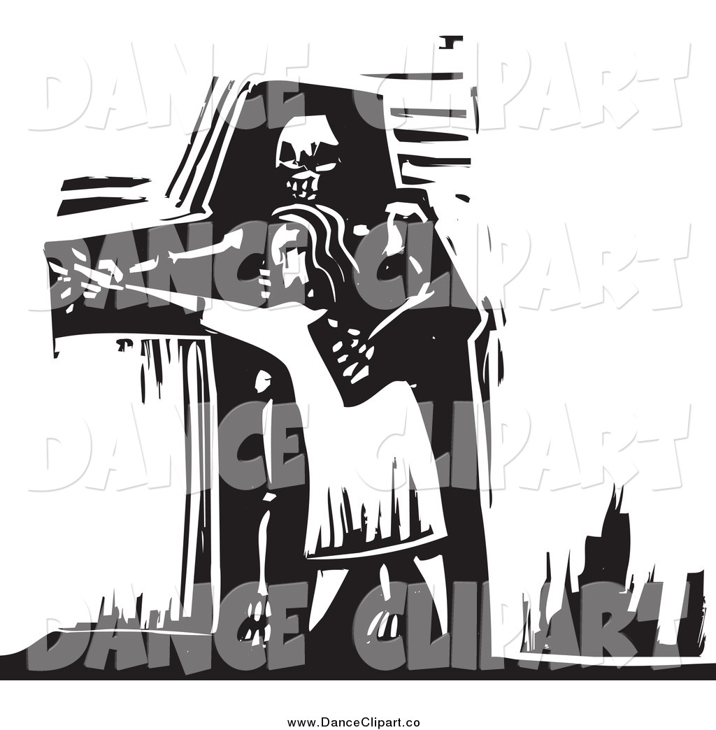 Vector Clip Art Of A Black And White Person Dancing With Death By    