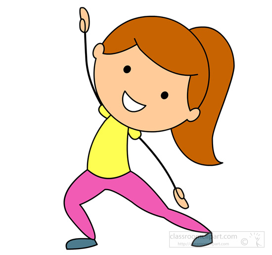 And Exercise   Girl Doing Stretching Exercise   Classroom Clipart