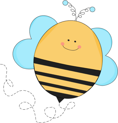 Blue Buzzing Bee Clip Art Image   Cute Bee With Swirly Antenna Topped