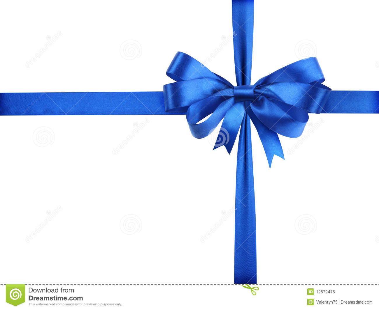 Blue Ribbon With A Bow As A Gift On A White Royalty Free Stock Image