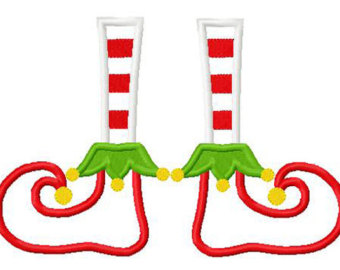 Christmas Elf Feet Applique Embroid Ery Designs Instant Download