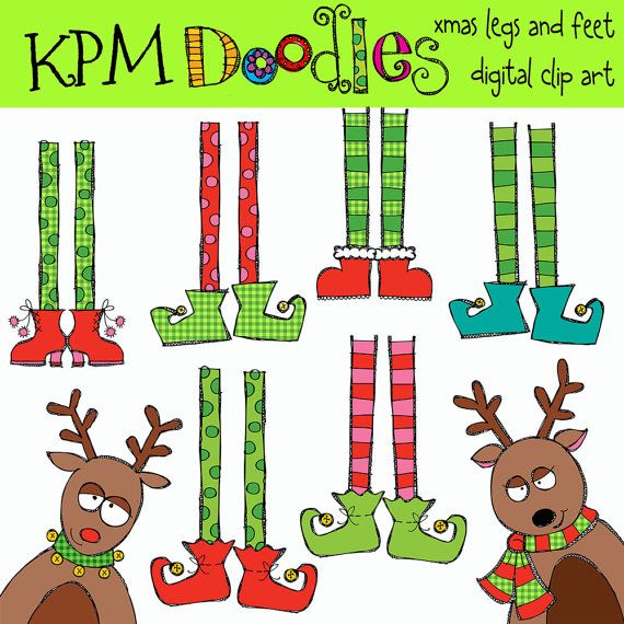 Combo Xmas Legs And Feet Digital Clip Art And Stamps Von Kpmdoodles