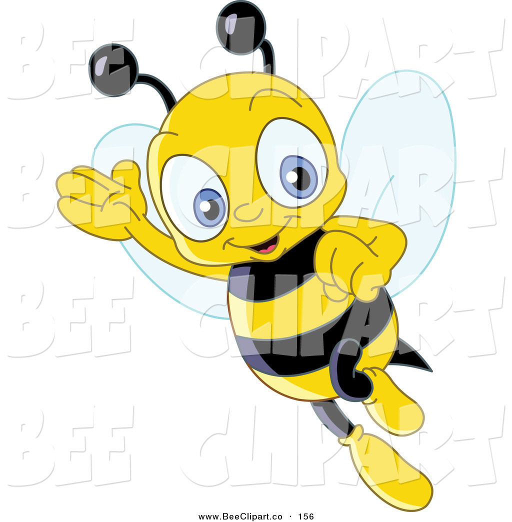 Cute Bee Clipart Vector Clip Art Of A Friendly Cute Yellow Bee Waving