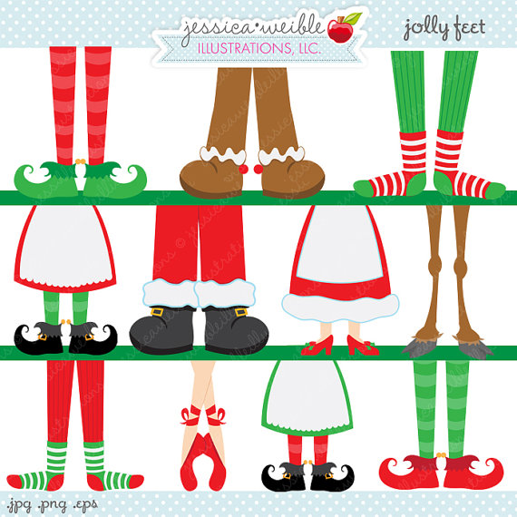 Feet Cute Digital Clipart   Commercial Use Ok   Christmas Graphics