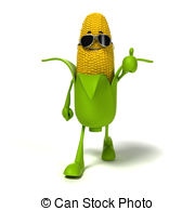 Food Character   Corn Cob   3d Rendered Illustration Of A