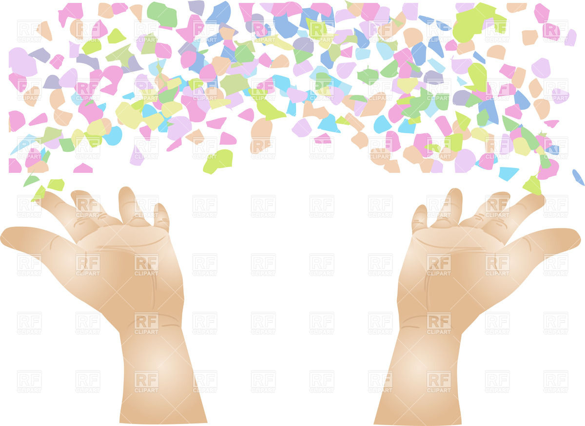Hands Scattering Confetti Download Royalty Free Vector Clipart  Eps 