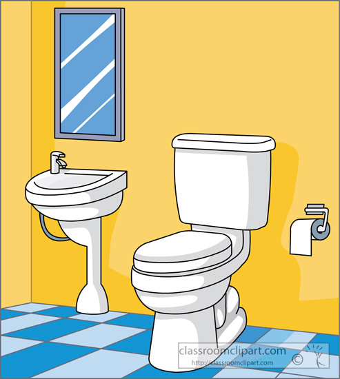 Household   Toilet Sink In Bathroom   Classroom Clipart
