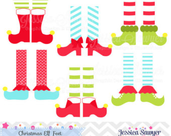 Instant Download Elf Feet Clipart Christmas Clip Art  For