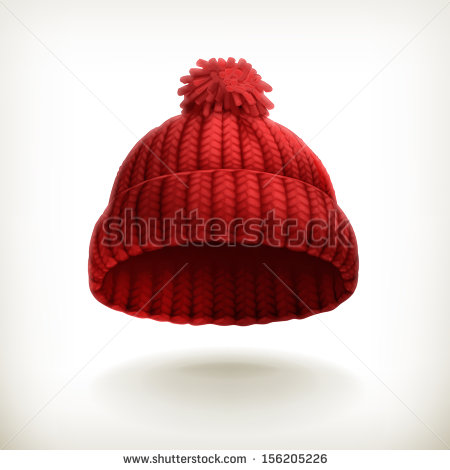 Knitted Red Cap Vector Illustration   Stock Vector
