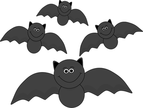 Of Flying Bats Clip Art Image   Group Of Cute Black Bats With Cute