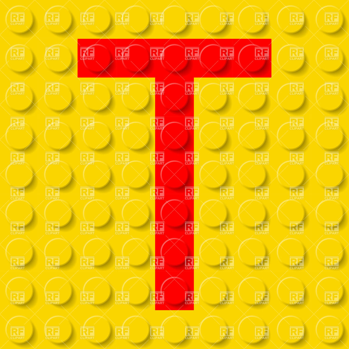 Red Letter T In Yellow Plastic Construction Kit 24755 Signs Symbols