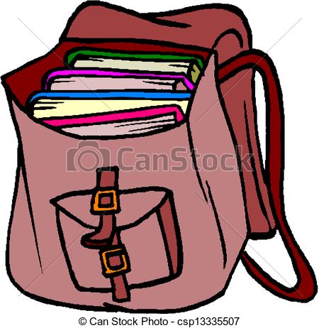 School Bag Clipart Vector   School Bag With Books