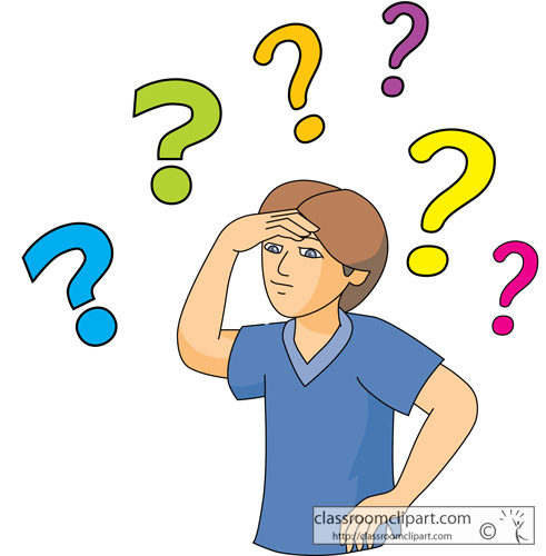 School   Student Surrounded By Question Mark   Classroom Clipart