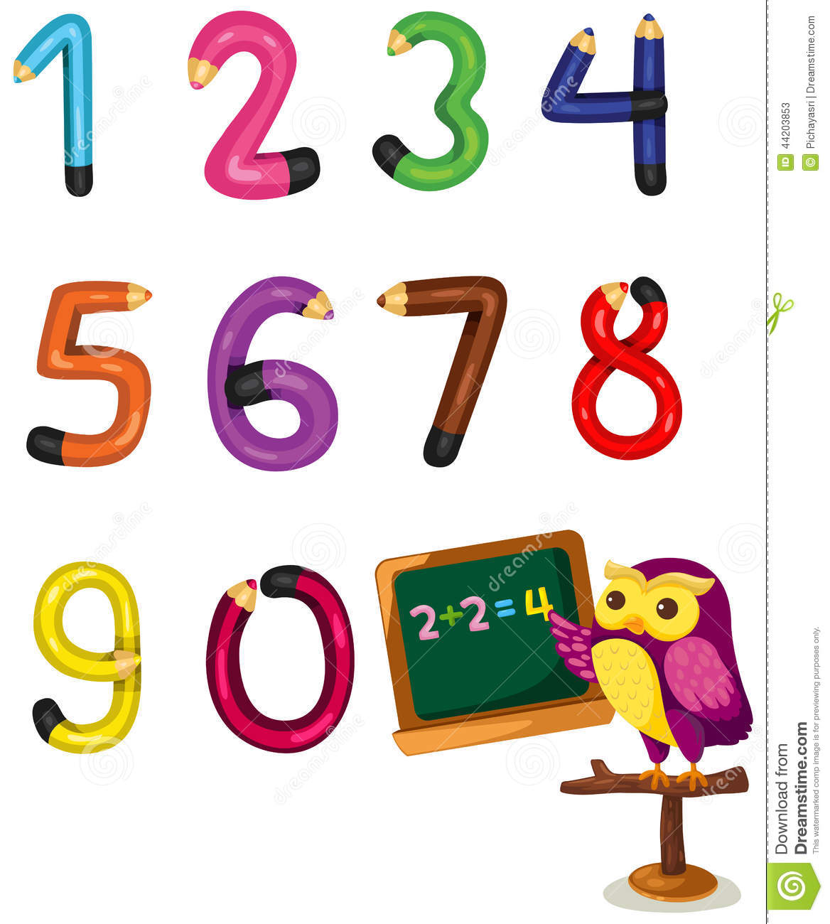 Similar Stock Images Of   Cartoon Owl Teaching Numbers Mathematics