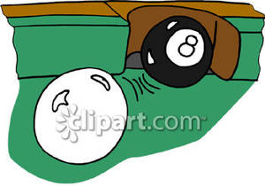 The Cue Ball And The Eight Ball   Royalty Free Clipart Picture
