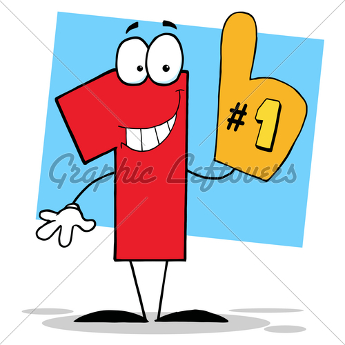 2025 Royalty Free Rf Clipart Illustration Number One Cartoon Character