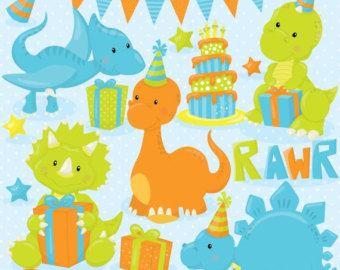 80  Off Sale Birthday Dinosaur Party Clipart Commercial Use Valentine