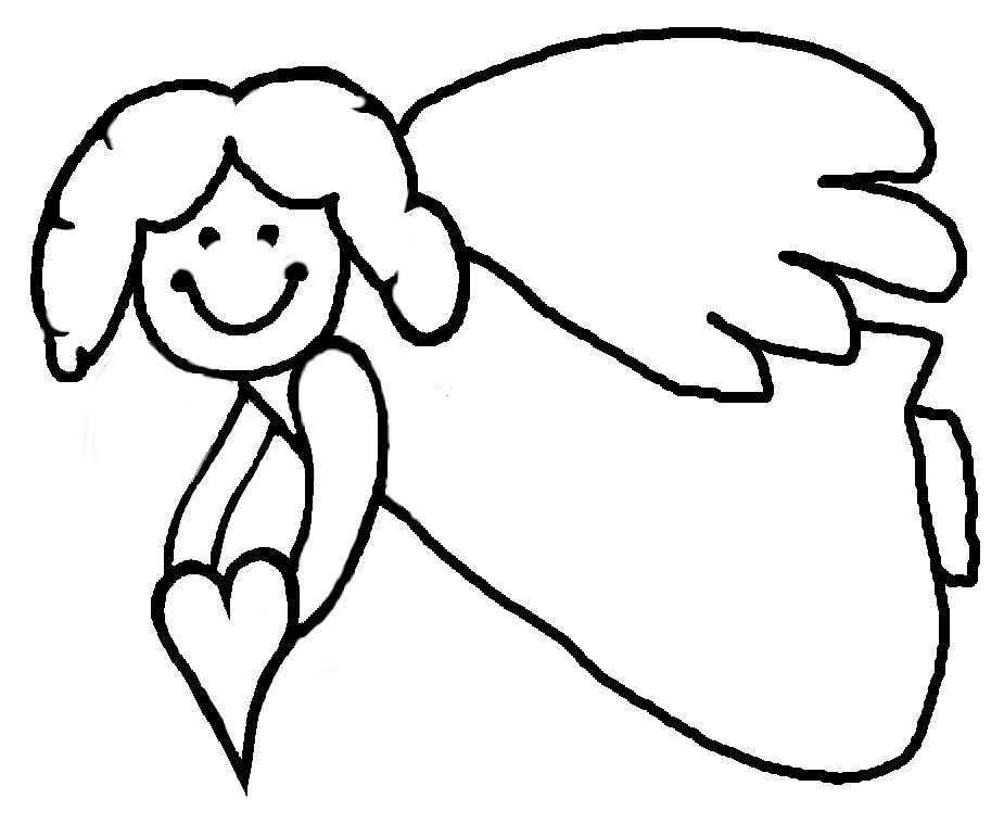 Angels Picture Angel Coloring Pages Angel With Heart Flying Lilastar