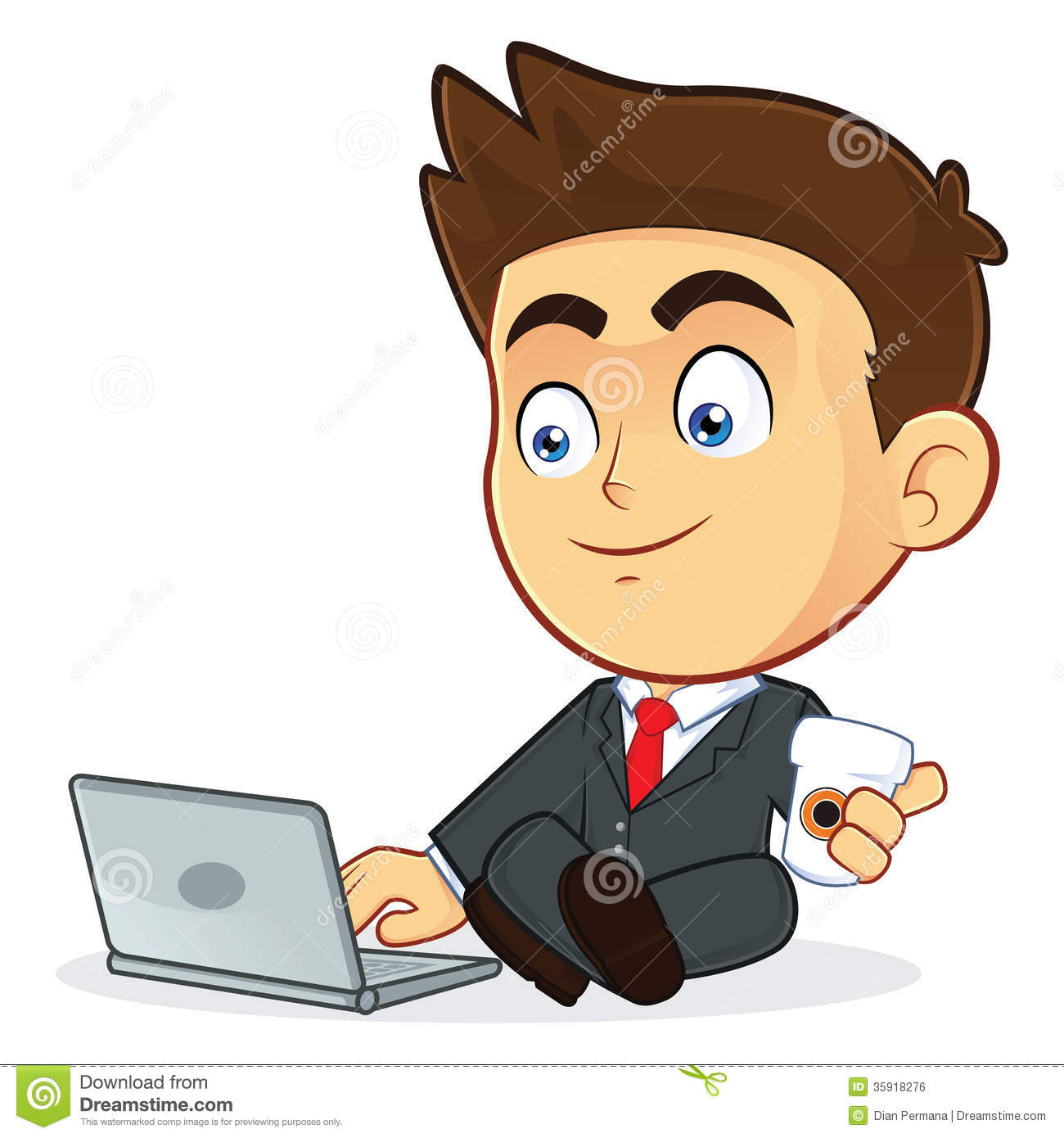 Businessman With His Laptop Royalty Free Stock Image   Image  35918276