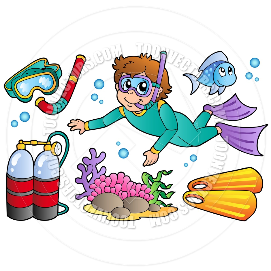 Cartoon Scuba Diving Collection By Clairev   Toon Vectors Eps  39115