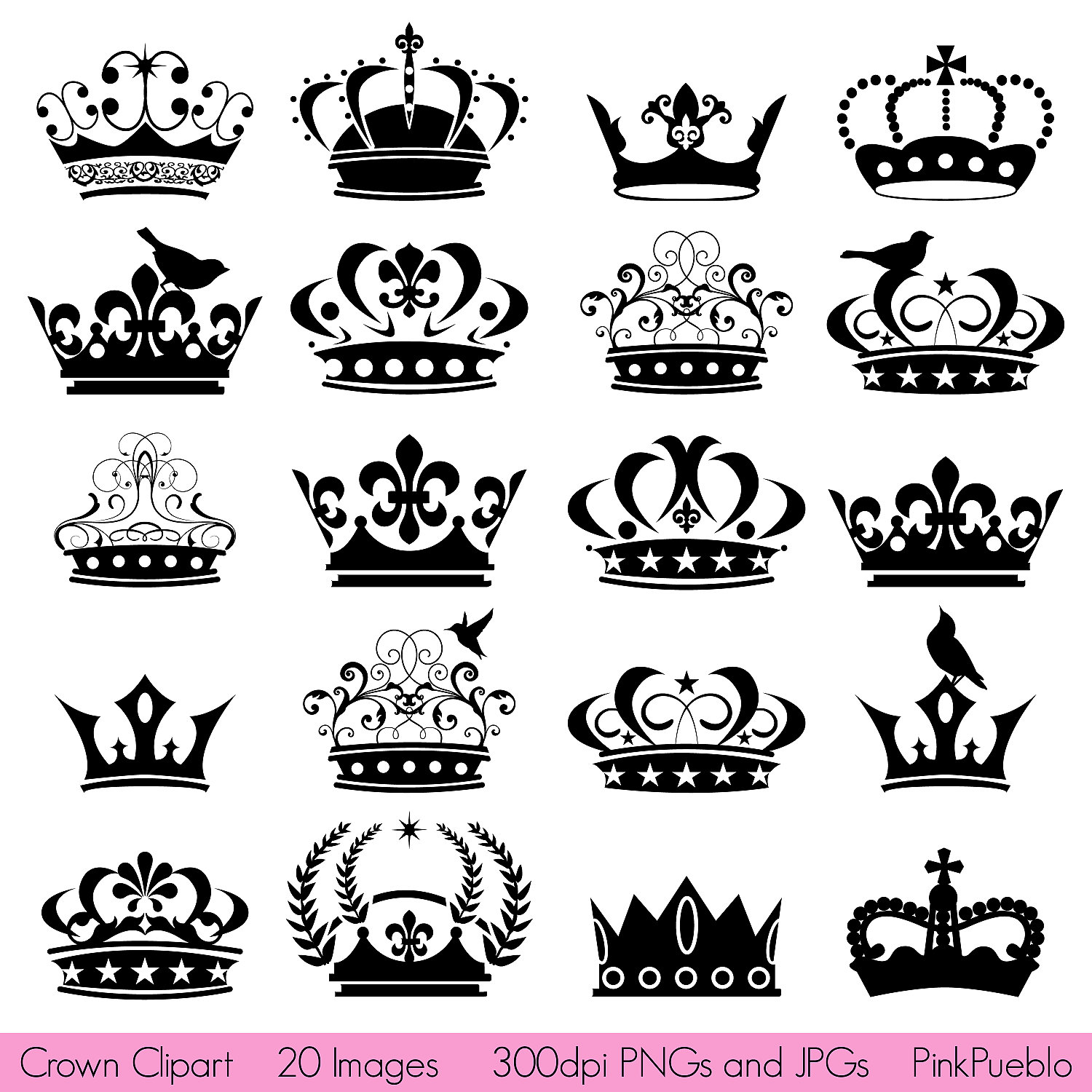 Crown Clipart Clip Art Crown Silhouette Clipart Clip By Pinkpueblo