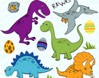 Dinosaur Digital Clip Art Set For Scrapbooking Invitation Card   Buy