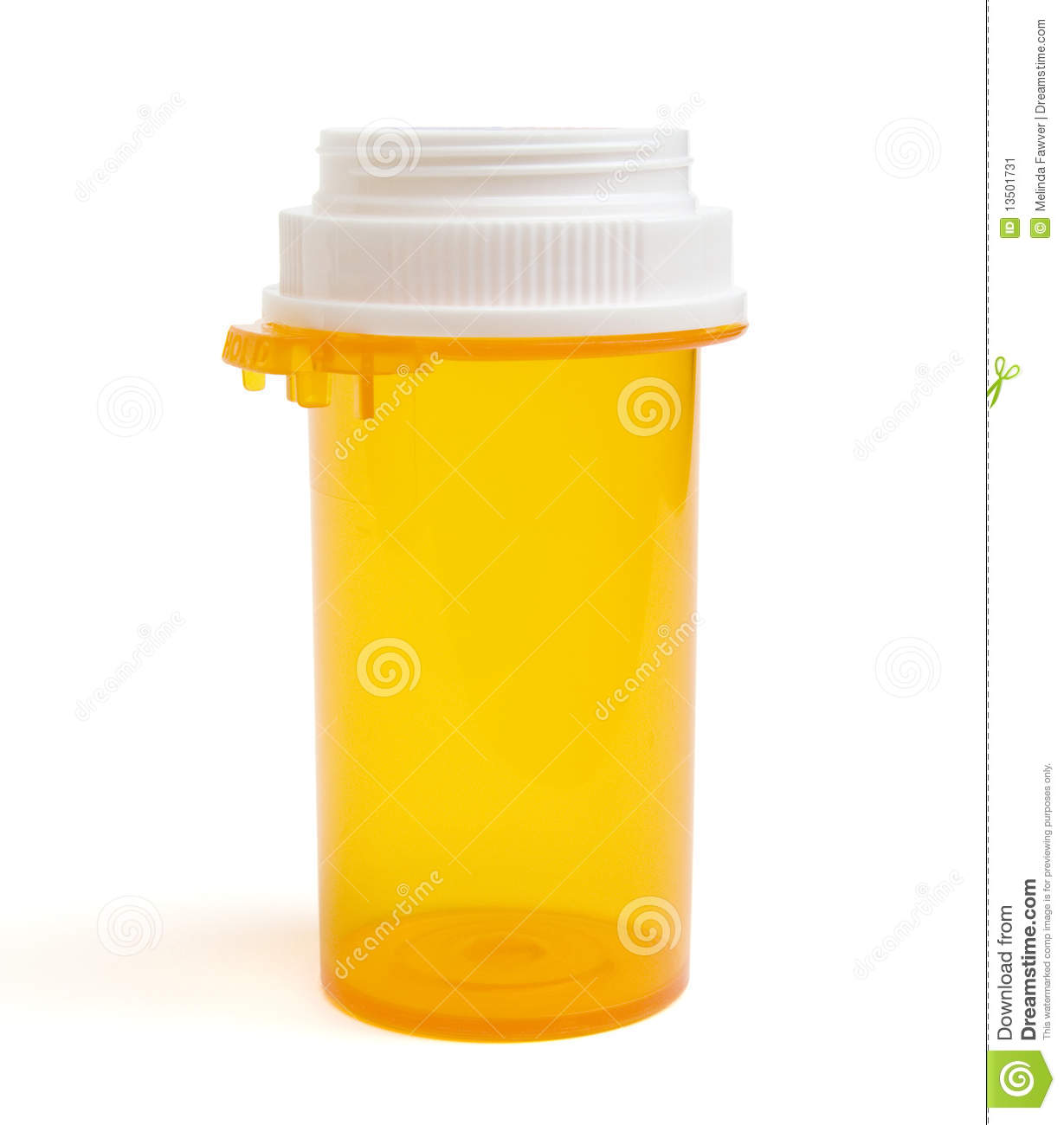 Empty Prescription Pill Bottle Isolated On White  With Clipping Path