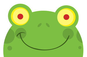 Frog Clipart Image   Happy Frog Face   A Green Toad With Big Smile